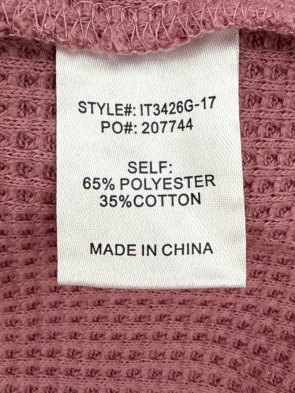 Oversized Waffle Knit Vintage Dusty Rose & Cream Boho Sweatshirt - Picture 7 of 8